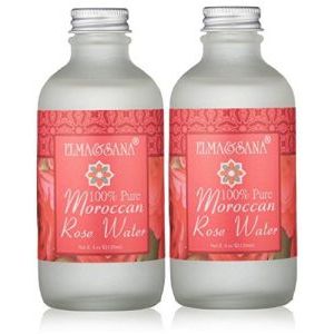 2 X Elma and Sana 100% Pure Moroccan Rose Water, Luxury Glass Bottle 2 x 4 Ounce (2 Piece)ELMA