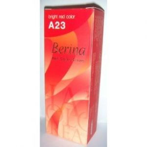 Berina Permanent Hair Dye Color Cream # A23 Bright Red Made in Thailand by Berina&amp;quot;TIO NACHO&amp;quot;