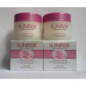 2 x Sunrise Lanolin Cream with Grape Seed Oil &amp; Vitamin E 100mlSunrise Australian Made