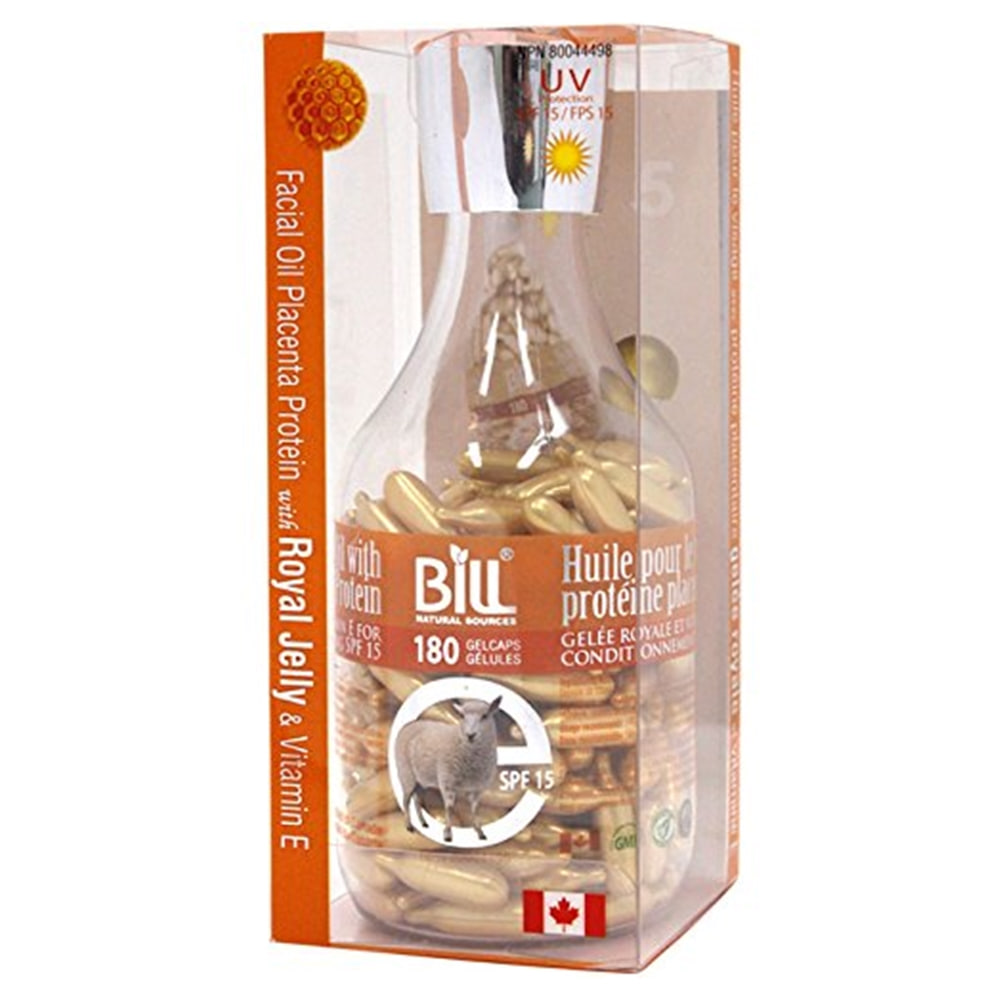 Bill Natural Sources Facial Oil w/ Placenta Protein &amp; Royal Jelly &amp; Vitamin E SPF15, 180 gelcapsBill Natural Sources