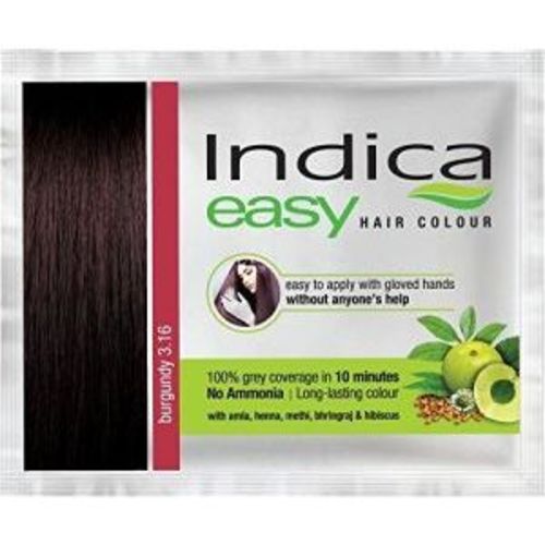 10 Pc Indica Easy10 Minutes Herbal Hair Color Shampoo Base Burgundy HerbsIndica