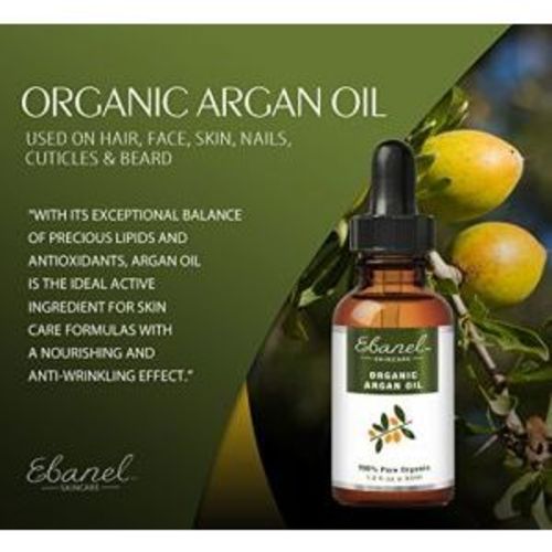 (2 Pack) Ebanel Organic Argan Oil ? 100% Pure EcoCert &amp; NATRUE USDA Certified Cold Pressed for Hair Face Skin BeardEbanel Laboratories, Inc.