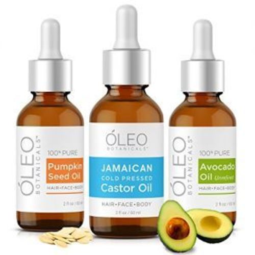 100% Pure Hair Treatment Oils/ Hair Growth/Loss Oils - 3 Oils Variety Pack - Organic Pumpkin Seed Oil - Avocado Oil - Jamaican Cold-Pressed Castor Oil/ Unrefined/ Conditions and StrengthensAINC Global Corp