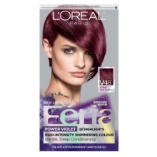 Loreal Feria Hair Color. Power Violet. High-Intensity Shimmering Color. V48 Intense Medium Violet (2pack)L&#039;OREAL Feria